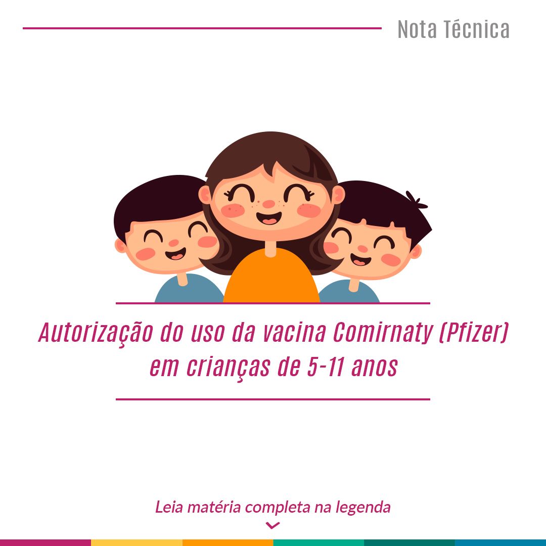 imagem de Autorização do uso da vacina Comirnaty (Pfizer) em crianças de 5-11 anos